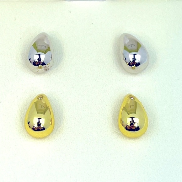 CHARLOTTE & LEXI,WOMENS TEAR DROP EARRINGS,STERLING SILVER, GOLD & SILVER COLORS - Picture 4 of 16